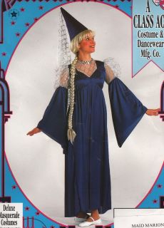MAID MARION Character Costume Navy or Black Adult Sizes