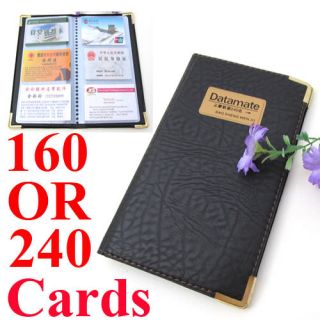 160 Or 240 Cards Brown Leatherette Business Name Card Holder ID Credit 