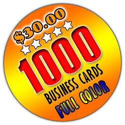 1000 Business Cards   Color   Double Sided   FREE SHIPPING!