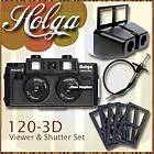Holga 120 3D Stereo Film Camera 4 Color Flash 120 3D Slide Viewer 