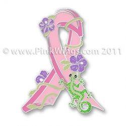   Breast Care Ribbon Pins, Two Small Pins One Large Pin, New In Box
