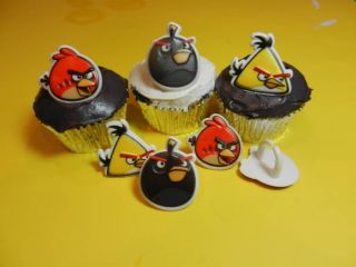   Birds Character Rings Cupcake Picks Cake Candy Cookie Pop Decorations