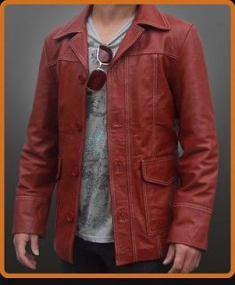 NEW 100% genuine Brad Pitt fight club leather jacket en cuir all color 