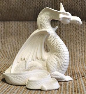 Ceramic Bisque Dragon from Kimple Mold 3018 U Paint Ready To Paint