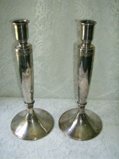Candlesticks Wilcox Silver Co Silverplate Pair Candle Holders #140 