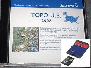   MapSource USA Topo software + 1G micro sd card   Very Good Condition