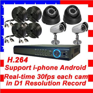   Home Video Surveillance CCTV DVR Security System + 4 sony Camera