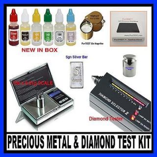 ELECTRONIC DIAMOND TESTER + DIGITAL TEST SCALE + GOLD/SILVER ACID 