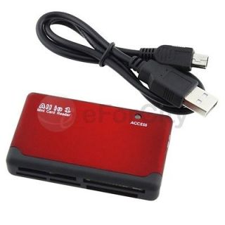 Red Black 26 IN 1 USB 2.0 MEMORY CARD READER FOR CF/xD/SD/MS/SD​HC