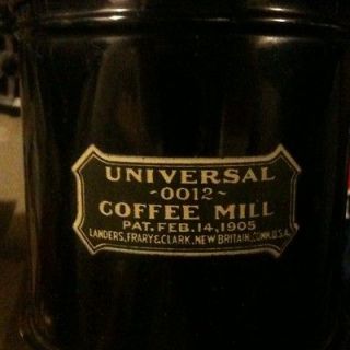 Lg Antique Universal Coffee Mill Grinder 0012   C 1905   Landers 