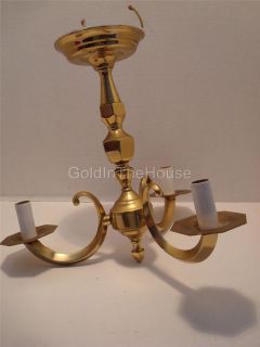 Solid Brass 3 Arm Electric CANDELABRA Hanging Ceiling Lamp Fixture