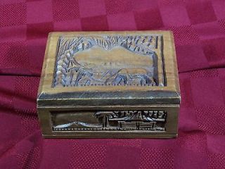 Hand Carved Wood Trinket Box   Made in the Philippines