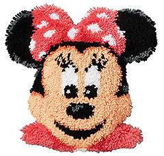 Disney Minnie Mouse Shaped Latch Hook Cushion Kit Tool Included NEW 