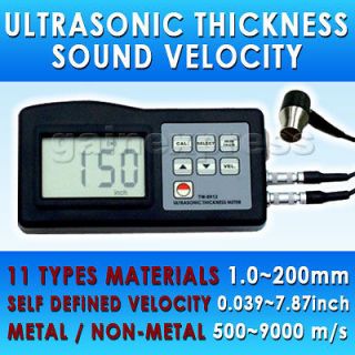   Ultrasonic Thickness Gauge Meter 1.0~200mm Tester Metal/Non Meta​l