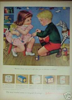 1950 Kids Toys Jack in the box Rockin Horse Doll Art Ad