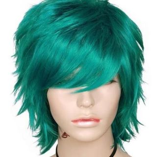 PH028 Short Spike Punk Gothic Teal Cosplay Party Wig