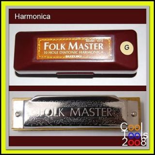New Folk Master Suzuki 1072 Harmonica Diatonic Blues Harps key of G