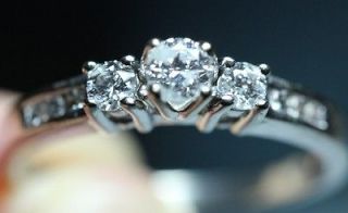 Kay Jeweler 3 Stone Round Diamond Engagement Ring .5ct Half Carat 14K 