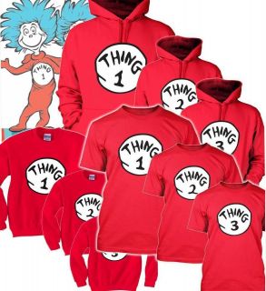 Dr Seuss Cat in the Hat THING 1 2 3 shirts SWEATSHIRTS HOODIES YOUTH 