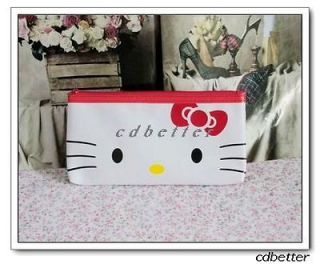   New Women Lovely White Hello Kitty Cosmetics Bags cases purse wallet