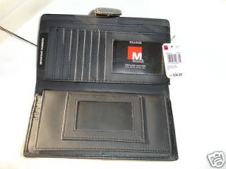 Mundi Leather BLACK Wallet Removable Checkbook Cover NWT US $36 In 