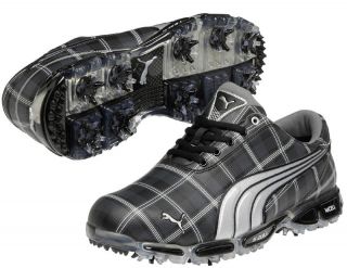 Puma Super Cell Fusion Ice LE Golf Shoes Plaid Black Rickey Fowler New