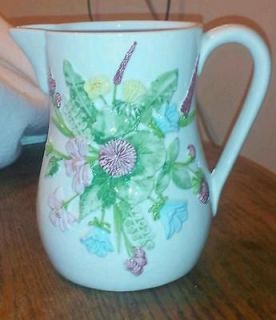 Bassano Floral Ceramic Pitcher Italy