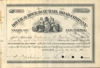   Railroad old stock certificate William Besler & E W Scheer