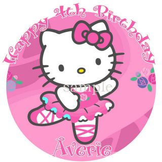 HELLO KITTY Edible CAKE Image Icing Topper Round B