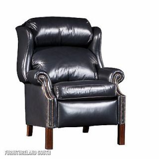 BRADINGTON YOUNG FURNITURE CHIPPENDALE WINGBACK LEATHER RECLINER CHAIR 