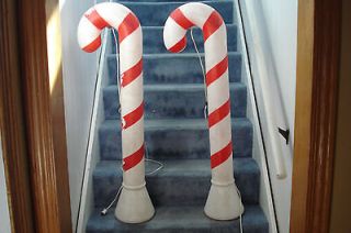 Newly listed 2 CANDY CANE CHRISTMAS BLOW MOLDS LIGHT UP YARD LAWN 