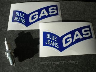 Pair of 5 Gas Blue Jeans Stickers factory Repsol MotoGP
