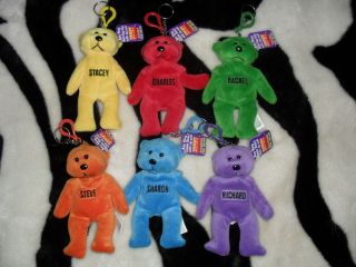 Personalised Beanie Bears   Named Bean bag Teddy   Boys Names key ring 