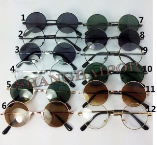 Hippy Round Sunglasses Clear Dark Lens Shades Sunnies Glasses Fancy 