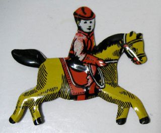 Antique   CRACKER JACK   Horse & Jockey Rider   Toy Surprise   1950s