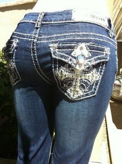   CHIC So Sexy Cross Religion Rhinestone Jeans SIZE 3/26 HOT ?S ASK ME