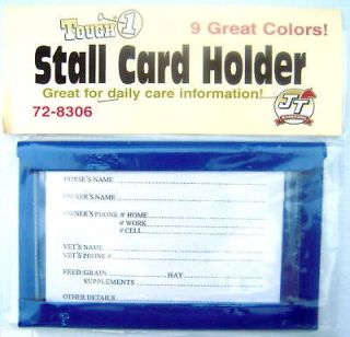HORSE STALL CARD HOLDER BLUE NEW STABLE SUPPLY TOUGH 1