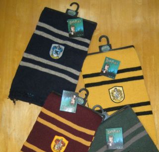 Harry Potter Hogwarts House Scarf 100% Lamb Wool Gryffindor Hufflepuff 