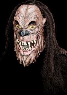 WEREWOLF MASK black hair scary monster adult halloween costume 