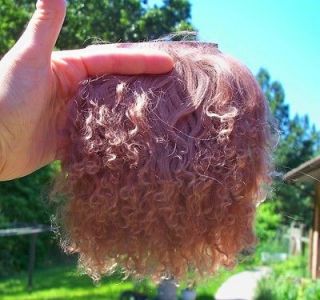 M00021 MOREZMORE Tibetan Lamb Fur OOAK Doll Baby Hair Wig CAMEL BROWN 