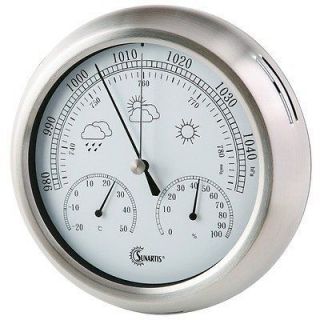 IN   OUTDOOR WEATHER STATION BAROMETER STAINLESS STEEL