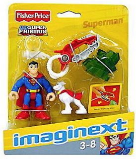 Superman Imaginext w/KRYPTO the Super Dog figure Super Friends ships 