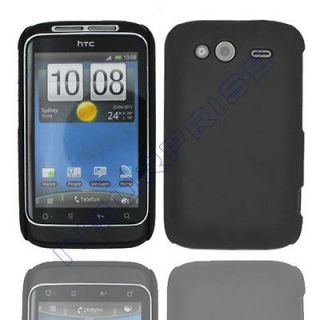 New Black Rubber Coating Back Hard Case Cover For HTC Wildfire S A510e 