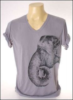 New Indie Rock Retro Elephant Gray T Shirt Size S (Label=M) Thin Style 