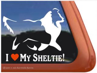LOVE MY SHELTIE ~ Shetland Sheepdog Dog Window Decal Sticker