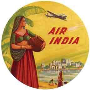 Air India 1950s Vintage Lookin​g Travel Sticker / Luggage 