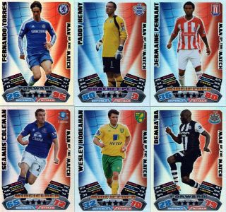 Match Attax 11/12   Individual Man of the Match Cards   No 361   390 