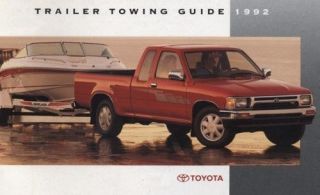 1992 TOYOTA TRAILER TOWING GUIDE TRUCKS SALES BROCHURE