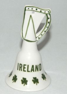 Bell Irish Harp Shamrock Decorative Ceramic Porcelain Collectibles 