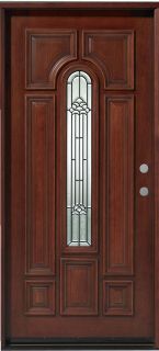 Solid Mahogany Single front Door Pre hung &Finished7525